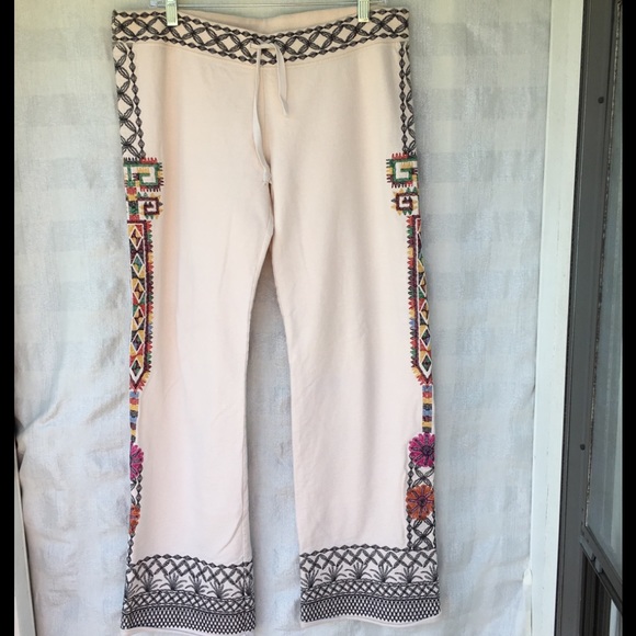Lucky Brand Pants - Lucky Brand vintage embroider yoga/sweat pant sz L